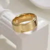 Anel de Aço Inoxidável Europeu e Americano Estiloso e Dominante Moda Simples Atacado Joias 8mm Degraus de Linha Dupla