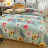 Suministro Directo de Fábrica de Juego de Cuatro Piezas Nuevo Sencillo de Algodón Cepillado Estampado de Aloe Vera para Ropa de Cama de Verano Delgada y Fundas de Edredón al por Mayor