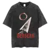 Camiseta Oversize de Algodão Masculina Vintage com Estampa de Anime Japonês Streetwear