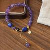 Colgante Explosivo de Flor de Cuatro Hojas Nuevo Estilo Chino Estilo Nacional Pulsera de Piedra Natural Amatista Pulsera Tejida a Mano para Mujer