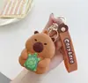 Linda Cartera de Silicona de Capibara, Bolsa de Dibujos Animados para Niños, Bolsa de Almacenamiento Portátil, Tarjetero, Bolsa para Auriculares, Colgante Pequeño