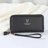Nova Carteira Longa Feminina da Moda com Fecho de Zíper Clutch Multifuncional de Grande Capacidade com Alça de Pulso Vários Compartimentos para Cartões PVC
