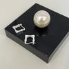 Según el fin de semana Aretes cuadrados geométricos simples de nicho de plata esterlina S925 coreana para mujer Retro Exquisitos de alta gama Combinan con todo