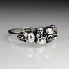 Anillo de calavera Rong Yu de estilo retro europeo y americano, personalizado para hombres y mujeres, joyería punk rock de Halloween, chapado en plata 925.