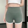 Ropa Exterior de Verano Pantalones Cortos Finos de Color Contrastante Leggings Cintura Alta Pantalones de Seguridad Barbie Línea Sin Vergüenza de Tres Puntos Pantalones Tiburón para Mujer