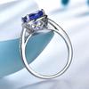 Ventas Directas de Fábrica de Anillos de Plata de Ley 925 para Mujer, Anillos de Zafiro de Lujo Europeos y Americanos, Anillos de Tanzanita