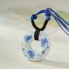 Nuevo collar de cerámica para hombre y mujer, de Jingdezhen, de porcelana azul y blanca, estilo antiguo, tejido, estilo étnico, decorativo, regalo.