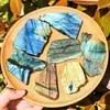 Cristal mineral natural, fatias pequenas de labradorita de alto brilho, pedra bruta de pedra da lua, mineral polido, espécime para educação científica, item decorativo