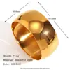 Pulsera de Anillo Geométrico Redondo Liso Popular en Europa y América Chapada en Oro de 18K Pulsera de Acero de Titanio que No se Desvanece Joyería al por Mayor