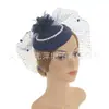 Noiva Europeia e Americana Flor de Cabelo com Pena de Renda Acessórios de Cabelo Grampo de Cabelo Véu Vintage Chapéu de Coco Headdress Chapéu de Coco do Jockey Club Mulheres