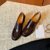 Mocassins estilo britânico com estampa de enguia para mulheres, novo modelo 2026, comércio exterior, salto grosso, couro genuíno, macios, sapatos slip-on de corte profundo para mulheres