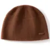 Gorro de Cachemira para Mujer 100% Cachemira Pura Otoño Invierno Versátil Tejido Delgado para Cara Cálido Gorro de Lana