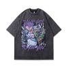 Camiseta de manga corta con estampado de dibujos animados retro de la marca TKPA, estilo hip hop, estilo nacional, para hombre.