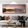Pintura decorativa para sala de estar respaldada por sofá de lujo ligero Jinshan, pintura colgante para pared de fondo, oficina, un par completo de murales de diamantes de cristal con marco