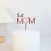 Copyright transfronterizo Día de la Madre MAMÁ tarjeta acrílica para pastel de doble capa mejor mamá feliz Día de la Madre tarjeta para pastel