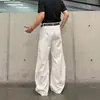Diseño de pliegues estilo americano, pantalones ligeramente acampanados para mujer y hombre, pantalones casuales estilo otoño old money, pantalones de traje simples de alta gama