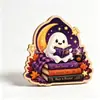 Rincón de Lectura de Halloween Popular de la Biblioteca Estante Adorno Fantasma Leyendo Pequeño Adorno de Madera Decoración de Regalo Festivo