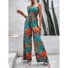 Ropa de Mujer Transfronteriza Europea y Americana Aliexpress Amazon 2023 Nuevo Mono Estampado Sexy sin Mangas con Top de Tubo