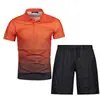 Traje de Verano para Hombre Europeo y Americano Transfronterizo Nuevo Caliente Estampado Digital 3D Casual de Manga Corta Polo Shorts de Playa