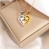 Moda Colar Simples Titanium Steel Color-free Mulheres High-end Amantes Dolphin Stitching Love Diamond All-match Colar
