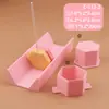 Moldes creativos para paletas de la serie geométrica, con diseños hexagonales y en forma de corazón, para manualidades de fondant caseras y repostería creativa