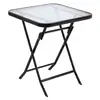 Mesa de Vidro Temperado Simples e Portátil para Uso Doméstico, Mesa de Jantar Dobrável, Mesa e Cadeiras de Varanda, Mesa para Quiosque de Lazer ao Ar Livre
