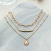 Collar Apilado de Tres Capas Transfronterizo Europeo y Americano Nuevo Producto Tubo de Cobre Metálico Personalidad de Nicho Creativo Estilo Corto Apilado Primavera Nuevo Modelo
