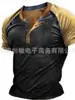 Estação independente de comércio exterior tamanho europeu verão camiseta combinação de cores gola com botão manga curta ciclismo caminhada top casual camiseta masculina quebrar