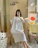 Nuevo Vestido de Manga Corta para Mujer, Estilo Europeo Vestido Pijama para Casa, Holgado Oversize, Estampado Floral, Primavera/Verano, Talla Única, Casual