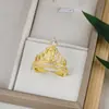 Nuevo Anillo Abierto de Cobre con Incrustaciones de Zircón, Diseño Nicho de Alta Gama de Lujo Ligero, Alto Color, Estilo Europeo y Americano Elegante, Combinable con Todo para Mujer