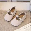 Zapatos Mary Jane Dopamina para Niñas Modelo Nuevo 2026 Zapatos de Terciopelo y Piel Camelia para Bebé con Suela Suave y Boca Baja