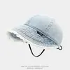 Sombrero de Sol Adornado con Encaje para Bebés Niñas, Sombrero Infantil de Mezclilla Lavada Vintage, Nuevo Estilo Otoño Sombrero de Ala Ancha, Transfronterizo
