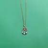 Collar de Celebración Navideña con Diseño de Color Dorado Europeo y Americano Transfronterizo, Papá Noel, Reno, Regalo y Otros Versátiles y Simples