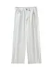 Ropa para Hombre Apo Jeans Blancos de Algodón Puro Transfronterizos para Hombre, Temporada de Primavera, Pantalones de Lona Versátiles de Corte Recto Holgado de Alta Gama.