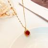 Colgante año del zodiaco oro amarillo 24k collar tridimensional celebridad de internet mismo estilo apertura regalo promocional rojo