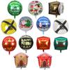 Globo de aluminio con diseño de bola redonda, campana y bola cuadrada 4D de 22 pulgadas para Navidad transfronteriza de Amazon.