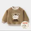 Roupas de Bebê Infantil Moletom Bordado Desenho Animado Inverno Casual Outono Inverno Meninos Meninas Quente Pulôver Top Maré
