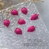 Accesorios de Arte para Uñas de Fresa Crema Dibujos Animados Nuevo Estéreo Rosa Claro Pequeña Fresa Fruta Artificial Diamante para Uñas Desgastable