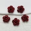 Día de San Valentín Estéreo Doble Agujero Multicolor Brillo Rosa Flor DIY Flor de Cinco Pétalos de Metal Accesorios Joyería de Pétalos