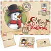 Tarjeta de felicitación navideña de piel de vaca retro, tarjeta de regalo de Navidad, linda tarjeta plegable de dibujos animados, tarjeta con mensaje de bendición con sobre