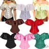 Corsé moldeador de estilo europeo y americano, vestido bustier ajustado para usar sobre la ropa, faja para la cintura con ballenas, corsé de estilo de corte para moldear el cuerpo