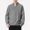 Suéter de punto para hombre con media cremallera y cuello alto, nuevo estilo otoño/invierno 2026, corte holgado, color liso, top de punto básico, moderno para hombre