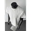 Camiseta Masculina Esportiva Cor Sólida Respirável Secagem Rápida Slim-Fit Estilo Americano Peso Pesado Estrutura de Ombro Normal Gola Redonda Costurada Manga Curta