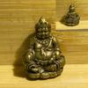Estátua pequena de Buda em cobre puro pequena estátua de Buda ornamentos desgastados estátua de Buda de bolso estátua de Buda pequena de boutique estátua de Buda portátil Deus Amarelo da Riqueza