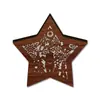 MZ1227 Adorno Navideño Luminoso Transfronterizo Decoración de Madera con LED Pentagrama Decorativo Festivo Luz Exhibición de Mesa
