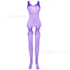 Lingerie Erótica para Comércio Exterior Europeu e Americano com Peito Vazado, Lingerie Sexy de Renda Jacquard Peça Única com Abertura na Virilha e Bodystocking W291