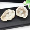 Cristal blanco natural piedra en bruto mini hueco ágata cueva de cristal mineral en bruto cornucopia cueva de cristal blanco mineral adornos estándar al por mayor