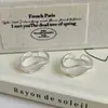 Anillo S925 Plata de Ley Simple de Doble Capa Ola Estilo Coreano Minimalista Diseño de Nicho Apilable Anillo Abierto para Mujeres