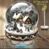 Impresión Plana Transfronteriza 2D Plano Rotación de 360 Grados Escena de Nieve Casa de Pingüinos Decoración de Escritorio Interior y Exterior Festival