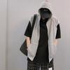 Dannyandzee Marca da Moda High Street Versátil Solto Cor Lisa Com Capuz Sem Mangas Colete Colete Masculino Ins Casual